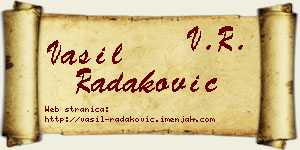 Vasil Radaković vizit kartica